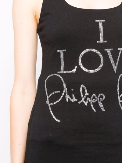 Shop Philipp Plein Crystal-embellished Tank Top In Black