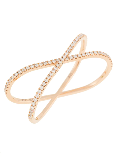 Shop Alinka 18kt Rose Gold Katia Duo Diamond Two-finger Ring