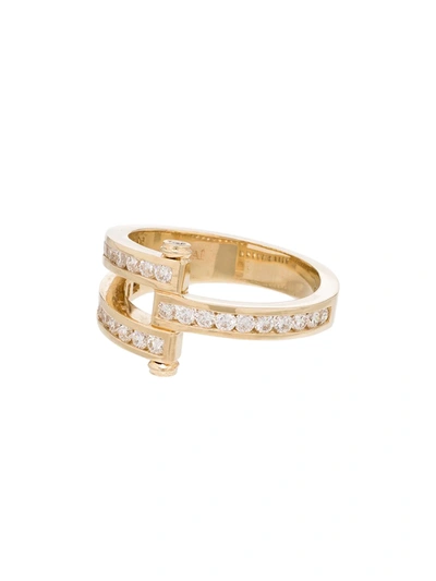 Shop Retrouvai Magna 14kt Gold Pavé Diamond Ring In Yellow Gold