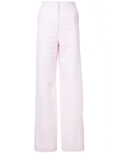 Shop Proenza Schouler Wide Leg Wool Pants In Pink