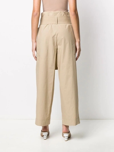Shop P.a.r.o.s.h Belted Waist Trousers In Neutrals