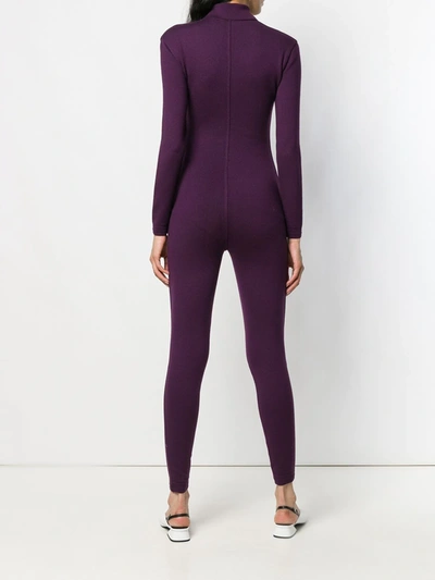 Pre-owned Alaïa Knitted Jumpsuit In Purple
