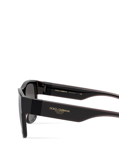 Shop Dolce & Gabbana Step Injection Sunglasses In Grey