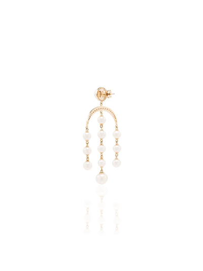 Shop Mateo 14kt Gold Pearl And Diamond Earrings In White Yellow Gold