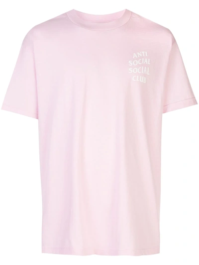 Shop Anti Social Social Club Logo Print T-shirt In Pink