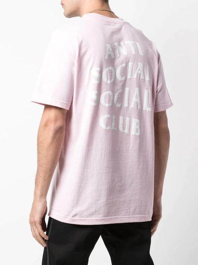 Shop Anti Social Social Club Logo Print T-shirt In Pink