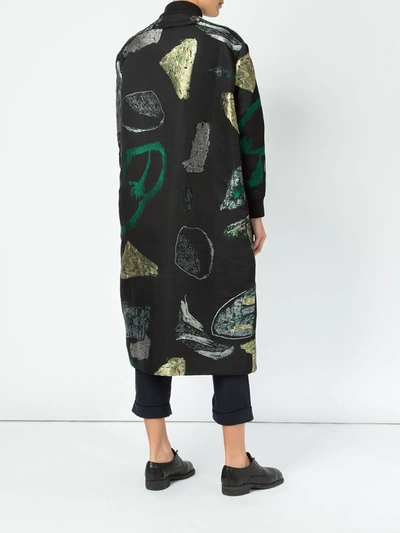 Shop Toogood Abstract Print Coat In Black