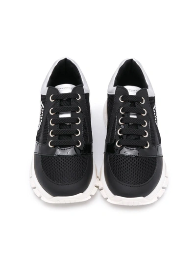 Shop Philipp Plein Runner Crystal Logo Sneakers In Black