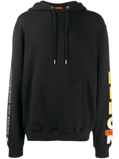 Shop Heron Preston Flame Face Hoodie In Black