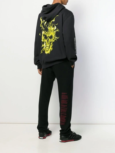 Shop Heron Preston Flame Face Hoodie In Black