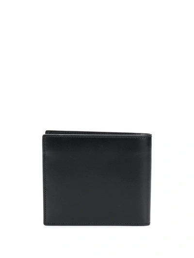 Shop Saint Laurent Logo Plaque Bi-fold Wallet In Black