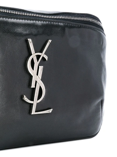 Shop Saint Laurent Logo Plaque Belt Bag In Black