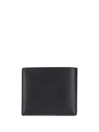 Shop Saint Laurent Cassandre-logo Leather Wallet In Black