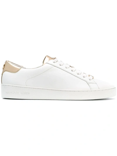 Michael Michael Kors Irving Leather Lace-up Sneaker, Optic White/pale Gold  | ModeSens