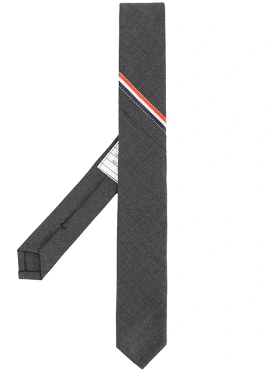 Shop Thom Browne Classic Necktie With Seamed In Red, White And Blue Selvedge (26cm) In Super 120's Twill In Grey