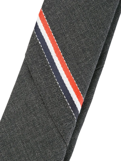 Shop Thom Browne Classic Necktie With Seamed In Red, White And Blue Selvedge (26cm) In Super 120's Twill In Grey