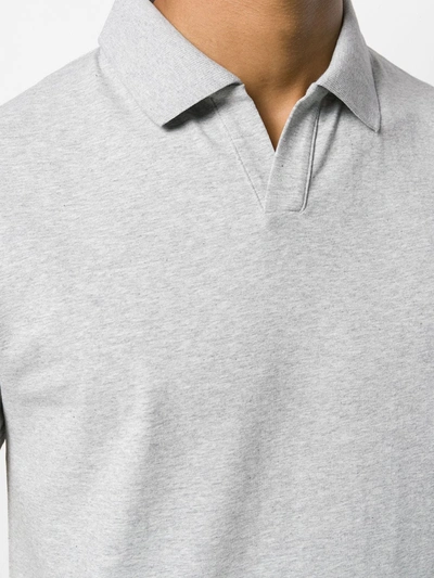 Shop Filippa K Fitted Buttonless Polo Shirt In Grey