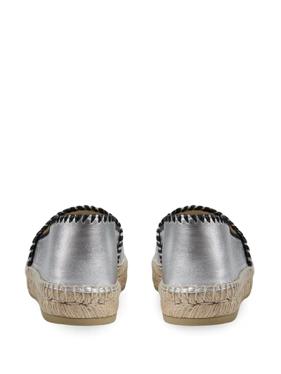 Shop Gucci Embroidered Gg Espadrilles In Silver