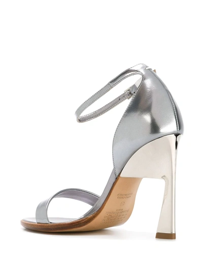 Shop Maison Margiela Geometric Heel Sandals In Metallic