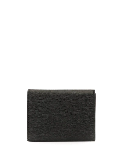 Valextra Iside Pebbled Wallet In Black