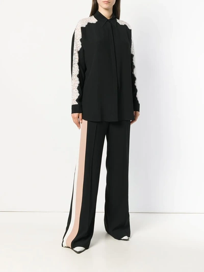 Shop Stella Mccartney Lace-embroidered Shirt In 1000 Black