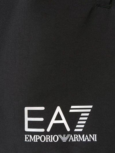 Shop Ea7 Logo Print Swim Shorts In Black