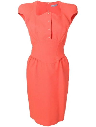 Pre-owned Mugler 1990's Dress In Orange