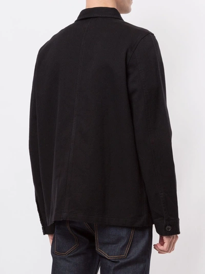 Shop Nudie Jeans Barney Wroker Muti-pocket Shirt Jacket In Black