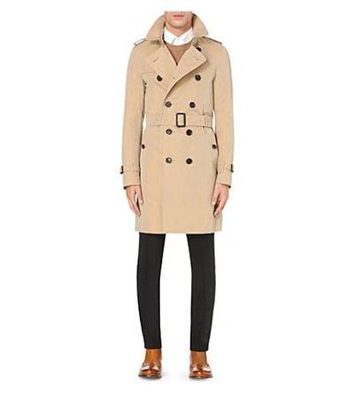 Shop Burberry The Sandringham Cotton-twill Trench Coat In Honey