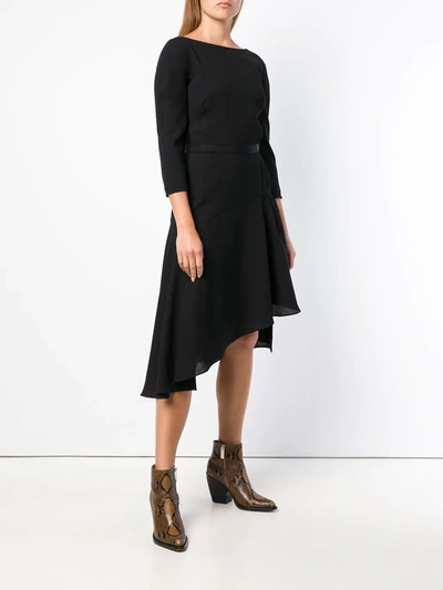 Shop Lanvin Asymmetric Hem Dress In Black
