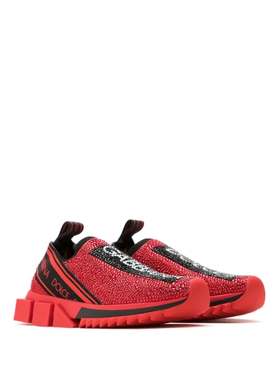 Shop Dolce & Gabbana Sorrento Slip-on Sneakers In Red