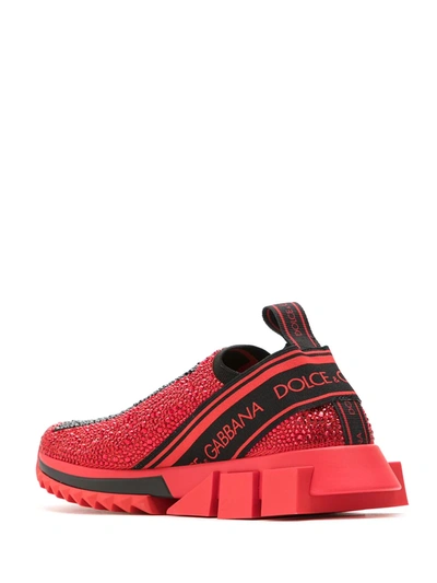 Shop Dolce & Gabbana Sorrento Slip-on Sneakers In Red