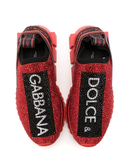 Shop Dolce & Gabbana Sorrento Slip-on Sneakers In Red