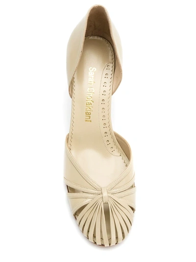 Sarah Chofakian Leather Pumps In Neutrals