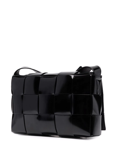 Shop Bottega Veneta Cassette Shoulder Bag In Black