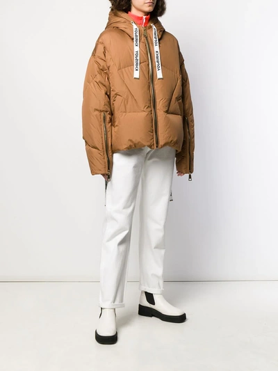 Shop Khrisjoy Oversized Padded Jacket In Brown