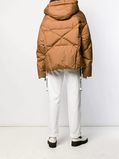 Shop Khrisjoy Oversized Padded Jacket In Brown