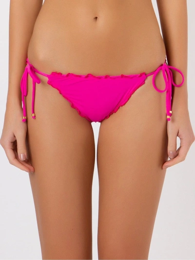 Shop Amir Slama Ruffled Trim Bikini Bottom In Pink