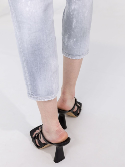 Dsquared2 High Rise Cropped Jeans In Grey