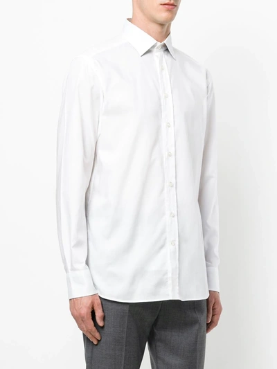 Shop Etro Pointed Collar Cotton Shirt In White