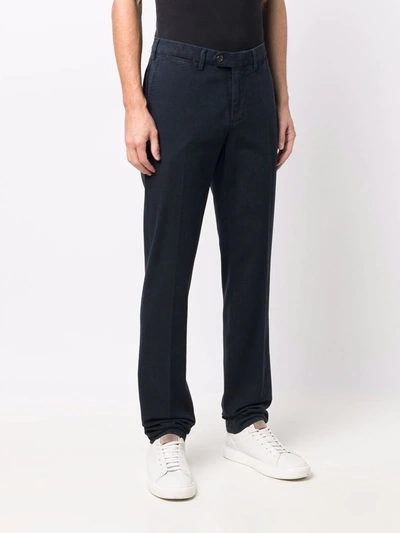 Shop Canali Straight-leg Sport Trousers In Blue