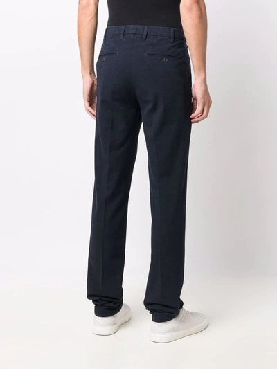 Shop Canali Straight-leg Sport Trousers In Blue