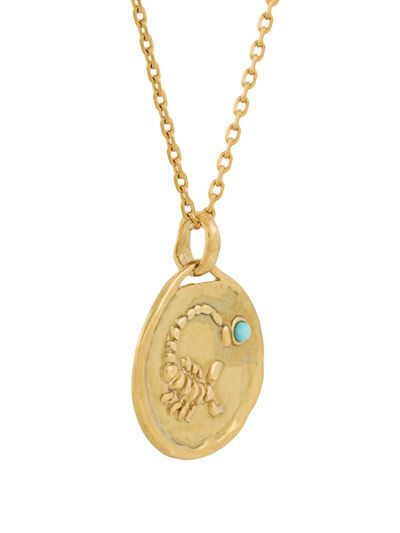 Shop Goossens Talisman Scorpio Pendant Necklace In Gold