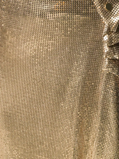 PACO RABANNE METALLIC RUCHED SKIRT - 金色