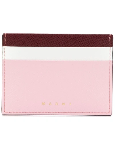 Shop Marni Colour-block Cardholder In Pink