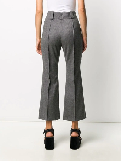 Shop Fendi Tailored Cropped Trousers In Grey