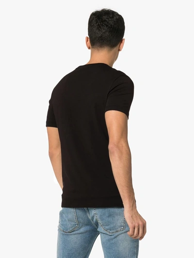 Dolce & Gabbana Tricolor Logo Stretch Cotton T-shirt In Black