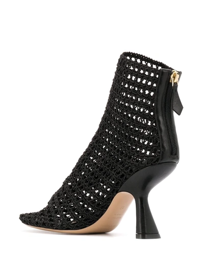 Shop Nicholas Kirkwood Alba Macramé Ankle Boots In Black