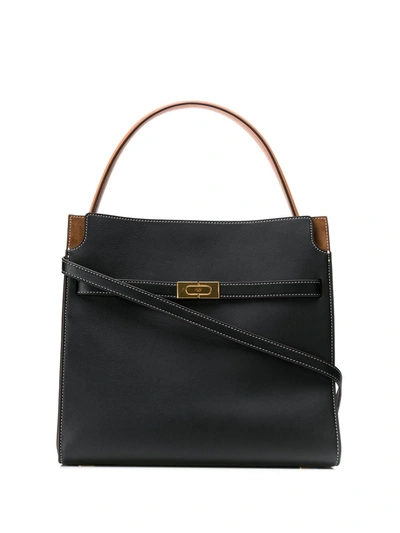 Shop Tory Burch Lee Radziwill Double Bag In Black