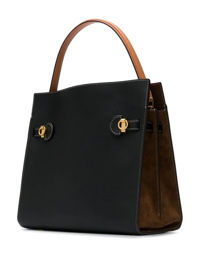 Shop Tory Burch Lee Radziwill Double Bag In Black